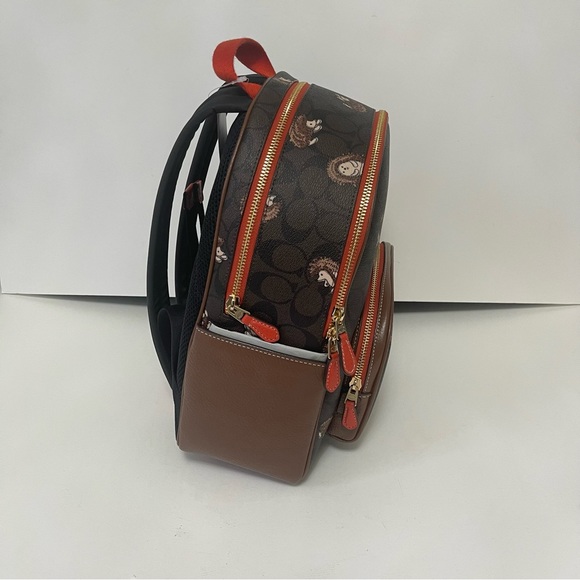 Coach Bags Coach Court Backpack In Signature Canvas With Hedgehog